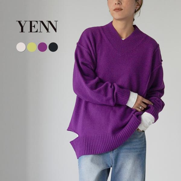YENN ニット　セーター　美品❣️ YENN YENN（イェン） ウォッシャブルウール Vネック プルオーバー