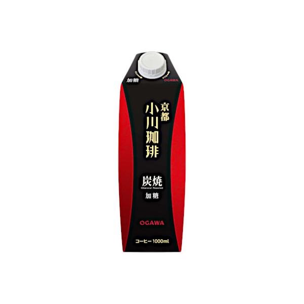 小川珈琲店 炭焼珈琲 加糖 1L紙パック 6本入