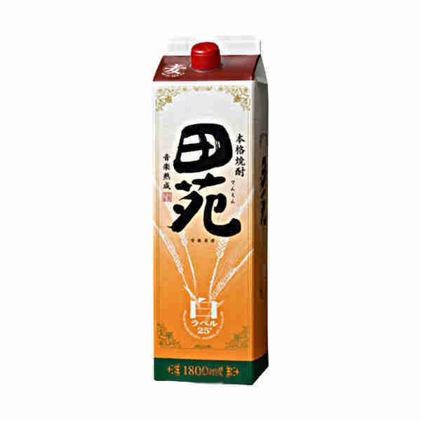 田苑 白ラベル　本格麦焼酎 25%　1800ml6本 田苑酒造 田苑 白ラベル 麦 25度 1.8L(1800ml) パック 6本入 : 問屋