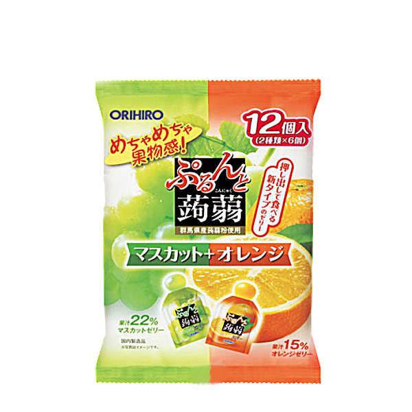 ぷるんと蒟蒻ゼリー マスカット オレンジ オリヒロ 20g 12個
