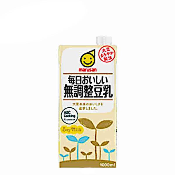 マルサン 毎日おいしい 無調整豆乳 1L 紙パック 1000ml 6本×3ケース（18本） 送料無料