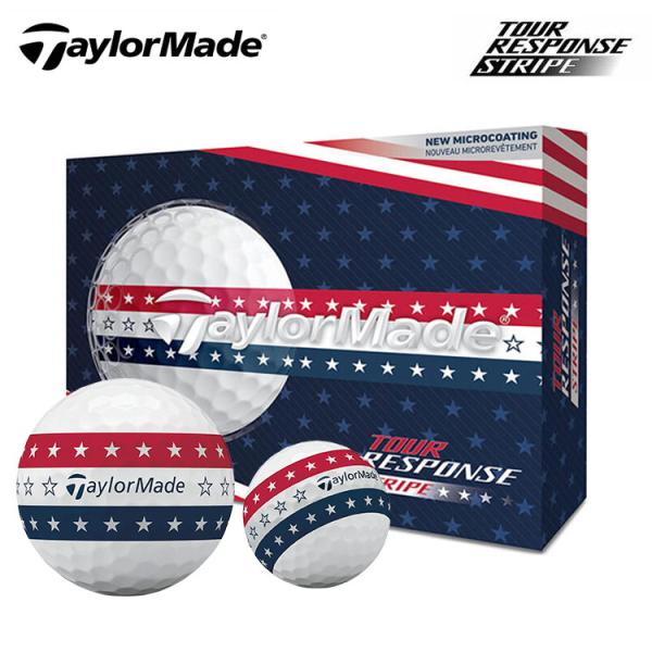 テーラーメイド ゴルフボール ツアーレスポンス ストライプ USA 1ダース（12球入り） TaylorMade Tour Response Stripe USA 2026年 日本正規品 ライン入りボール