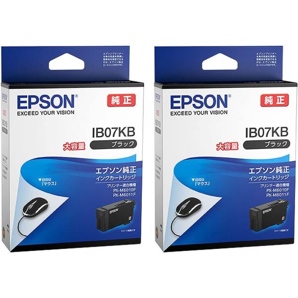 エプソン 純正 インクカートリッジ ブラック 大容量 IB07KB EPSON 2本セット
