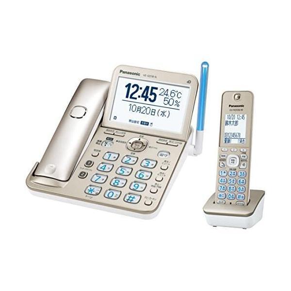 【優良防犯電話推奨品】パナソニック コードレス電話機(子機1台付き) 温度・湿度アラーム搭載 シャンパンゴールド VE-GD78DL-N