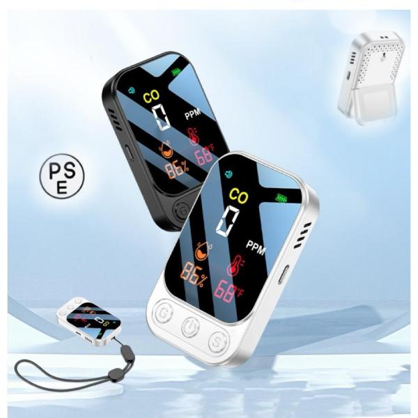 一酸化炭素チェッカー 一酸化炭素警報器 濃度計 ガス警報器 温度　湿度 携帯式 計測器 計測カウンター 携帯 ハンディ 小型 換気　CO測定器　85dB大音量多様な場面に適応、応用範囲広く安全に必須様々な屋内屋外の場所、室内、キッチン、飲食...