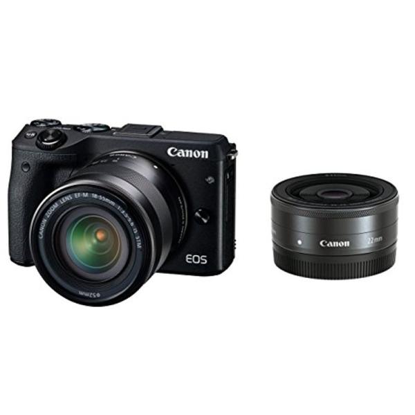 Canon ミラーレス一眼カメラ EOS M3 ダブルレンズキット(ブラック) EF-M18-55m...