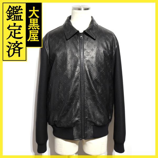 LOUIS VUITTON ブラック レザージャケット 40（M~L) LOUIS VUITTON（ルイ・ヴィトン） LVSEデボスモノグラムミックスレザー