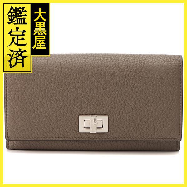 FENDI フェンディ ピーカブー グレージュ レディース 長財布【472 