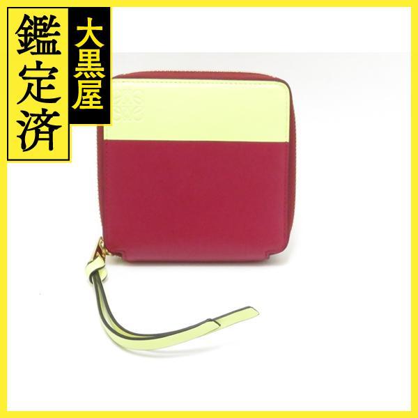 LOEWE（ロエベ） 二つ折り財布 レッド/イエロー レザー 【430