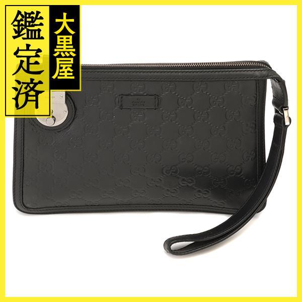 GUCCI（グッチ） グッチシマ セカンドバッグ 152600 ブラック レザー
