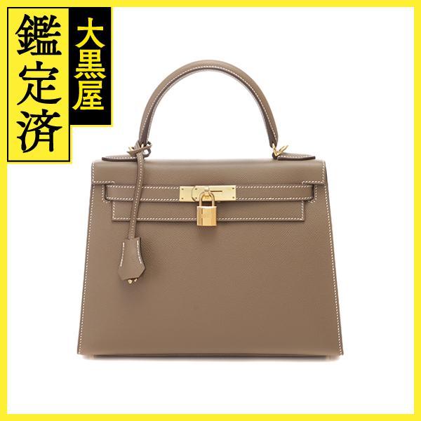 HERMES（エルメス） ケリー28 外縫い エトゥープ/GP ヴォーエプソン Y