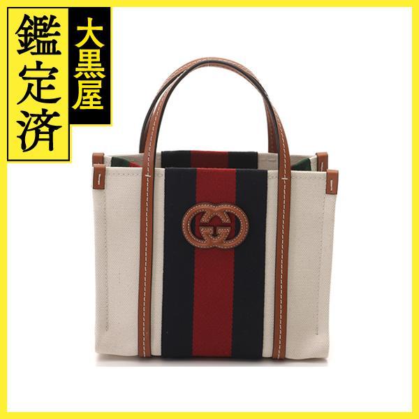 GUCCI GUCCI グッチ インターロッキングG ミニトートバッグ アイボリー 