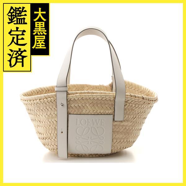 LOEWE ロエベ バスケットバッグ スモール ナチュラル/ホワイト パーム  