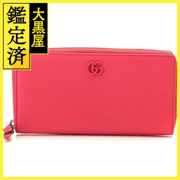 GUCCI（グッチ） ダブルG ジップアラウンド ウォレット ピンク レザー