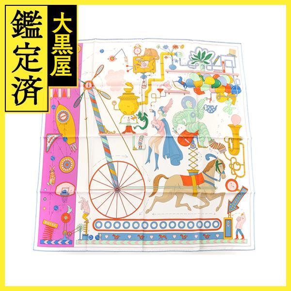 HERMES Herm〓s エルメス カレ90 Tea for Two ブラン シクラメン 【471  