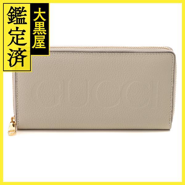 GUCCI（グッチ） ロゴ ラウンド長財布 ベージュ レザー 658691 長財布