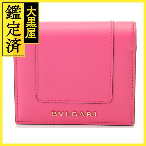 BVLGARI ブルガリ セルぺンティ 三つ折り財布 ピンク カーフ 【436 BVLGARI【ブルガリ】財布ピンク
