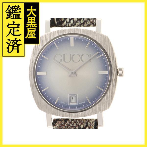 GUCCI グッチ メンズ クオーツ 152 YA152401 ブルー×シルバー文字盤 SS 