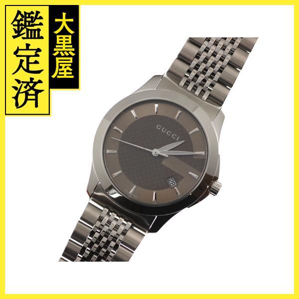 GUCCI グッチ 腕時計 Gタイムレス 126.4 YA126406 ステンレス ブラウン 