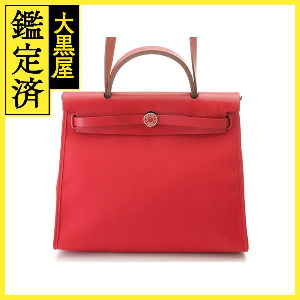 HERMES エルメス エールバッグジップPM ルージュピマン シルバー金具  
