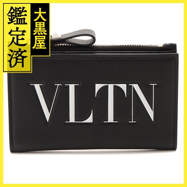 VALENTINO ヴァレンティノ VLTN 財布 二つ折財布 ブラック カーフ ロゴ  