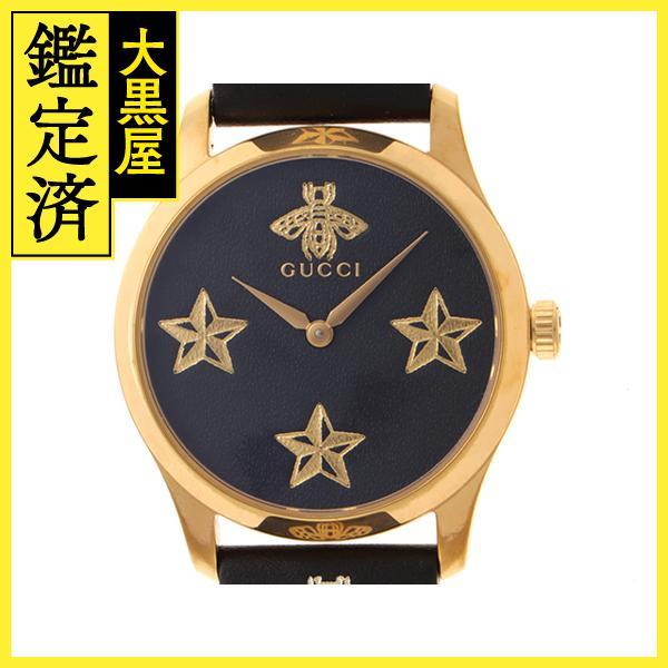 GUCCI GUCCI グッチ Gタイムレス 126.4 クォーツ GP 革 メンズ【431  