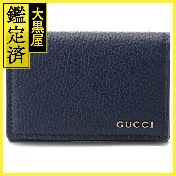 GUCCI ネイビー レザー 名刺入れ Gucci ネイビー レザー 名刺入れ