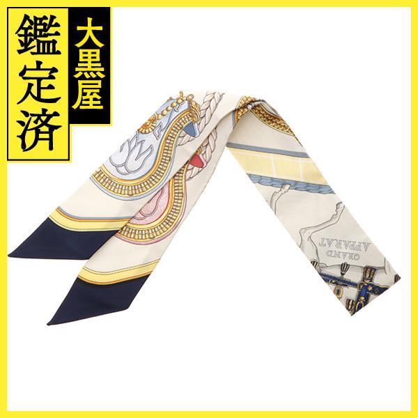 HERMES（エルメス） ツイリー GRAND APPARAT アイボリー マリン ローズ 