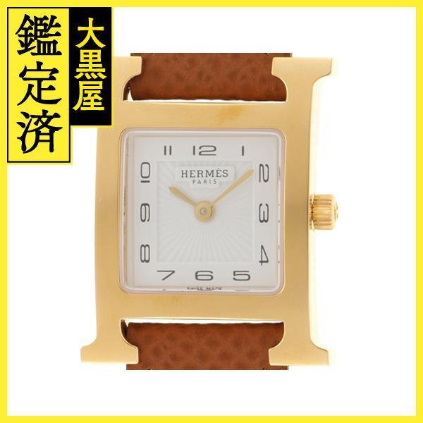 HERMES エルメス 腕時計 Hウォッチ HH1.201 ホワイト文字盤 ゴールド  