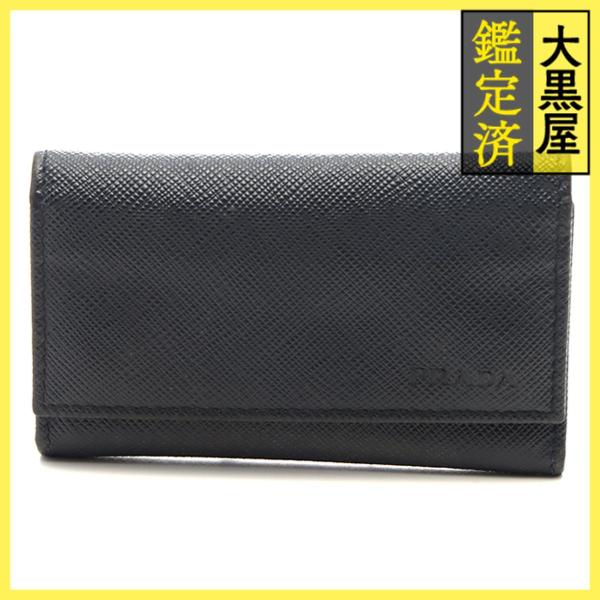 【箱付き】プラダPRADAサフィアーノレザー6連キーケース ネイビー2PG222 PRADA（プラダ） 6連キーケース ネイビー サフィアーノ 2PG222 : 質屋