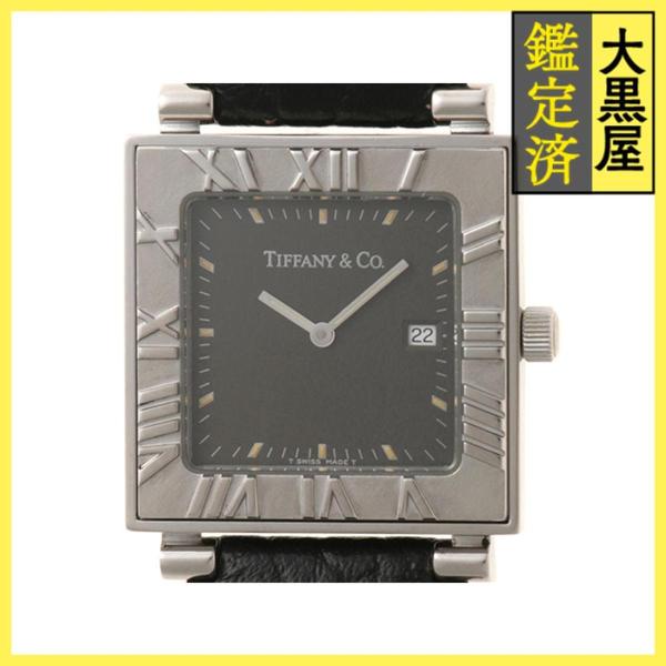 【スクエア】TIFFANY&Co.ティファニー時計 アトラス ブラック☆極美品☆ TIFFANY&Co.（ティファニー） TIFFANY＆CO アトラス 13580022 SS