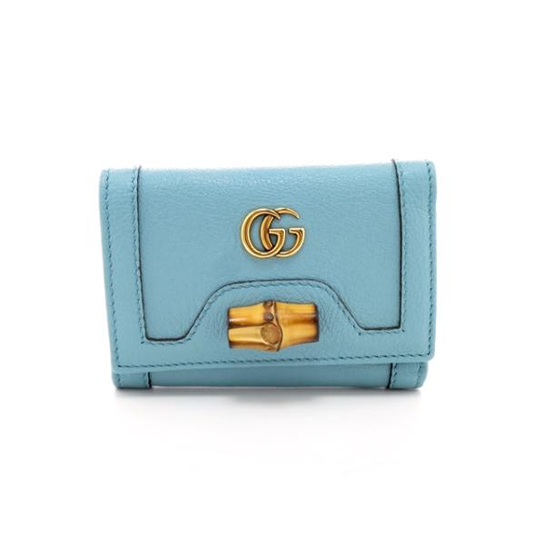 GUCCI（グッチ） ダブルG ダイアナ ミディアムウォレット ブルー