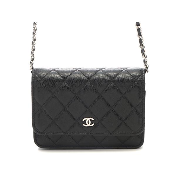 CHANEL（シャネル） マトラッセ ミニチェーンウォレット ブラック/SV