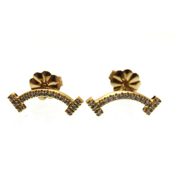 TIFFANY&Co.（ティファニー） Tスマイルミニピアス/K18PG/ダイヤモンド
