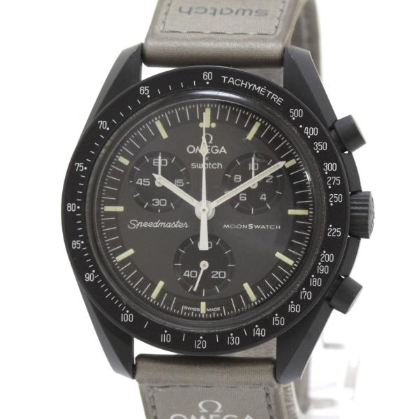 Swatch スウォッチ ×OMEGA オメガ MOONSWATCH MISSION TO MERCURY  SO33A100 バイオセラミック/ナイロン ブラック文字盤 【中古】460