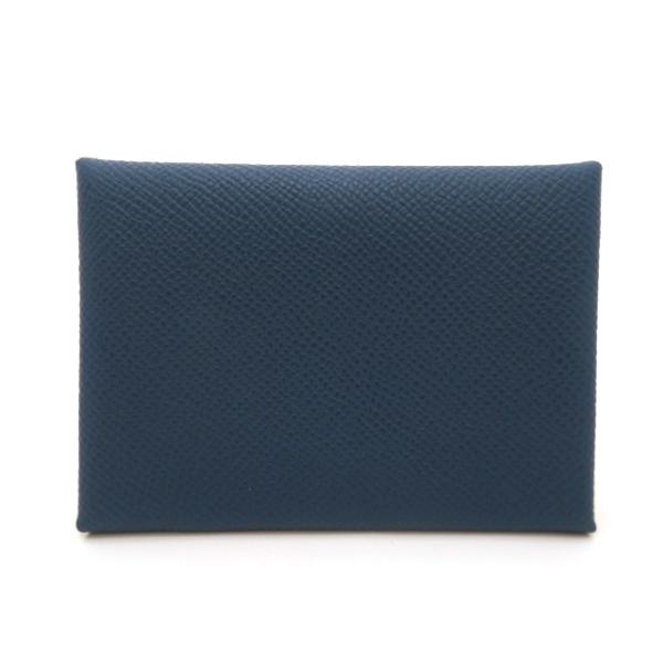 美品 エルメス カルヴィ デュオ エプソン ネイビー2024年製 HERMES（エルメス） カルヴィ デュオ コインケース ヴォーエプソン