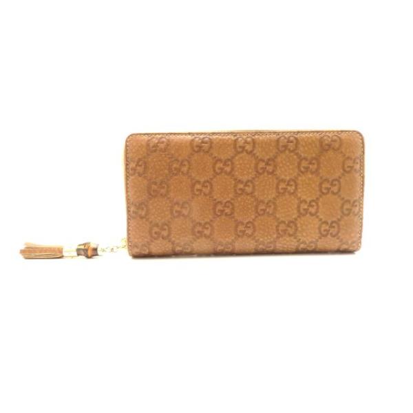 GUCCI（グッチ） バッグ バンブー グッチシマ ラウンド長財布 ブラウン
