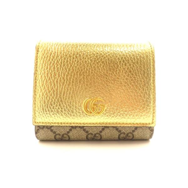 GUCCI（グッチ） ダブルG/スプリーム ミディアムウォレット ゴールド