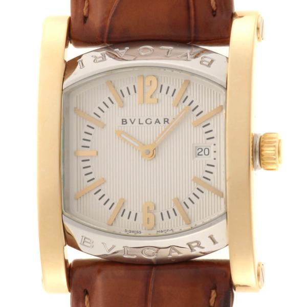 BVLGARI ブルガリ ウォッチ アショーマ39mm 時計 AA39SG 腕時計_x000D_
 ステンレス/イエローゴールド ホワイト クオーツ メンズ【中古】471 BVLGARI（ブルガリ） アショーマ 39mm AA39SG 腕時計 スティール/K18