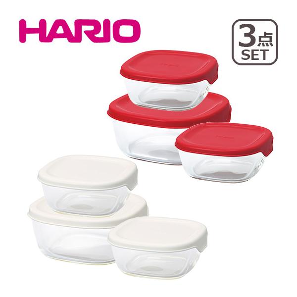 中サイズx1＋小サイズx2の3点セット！オーブン調理はもちろん、電子レンジも使用可能な角型保存容器。普段使いが嬉しい！◆アイテム：耐熱ガラス製保存容器3個セット◆カラー：オフホワイト（モデルNo.:KST-2012-OW）・レッド（モデルN...