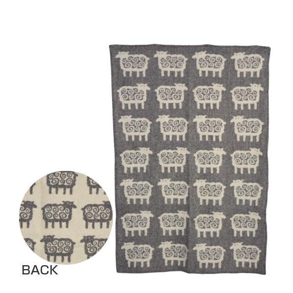 ◆WOOL BLANKETS 90x130 ハーフブランケット ◆柄：Sheep ◆カラー：Grey（グレー） ◆サイズ：W90 x H130cm◆素材：ラムウール（eco lambs wool）100%※エコウールとは・・・羊の毛皮を害虫...