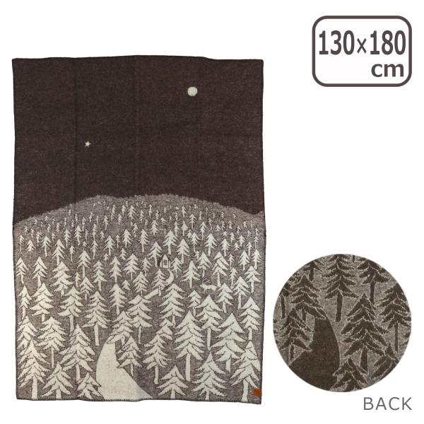 【並行輸入品】KLIPPAN クリッパン リサイクルウール ブランケット 130x180 HOUSE IN THE FOREST ハウスインザフォレスト BROWN ブラウン