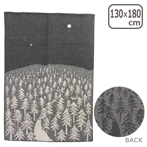 【並行輸入品】KLIPPAN クリッパン ウールブランケット 130x180 HOUSE IN THE FOREST グレー