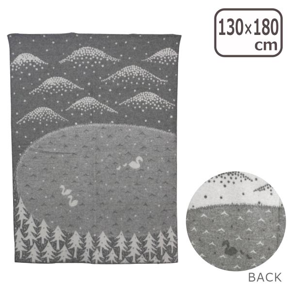 ◆WOOL BLANKETS 130x180 シングルブランケット◆柄：Lake in the valley◆カラー：GREY（グレー）◆サイズ：W130 x H180cm◆素材：ラムウール（eco lambs wool）100%※エコウー...