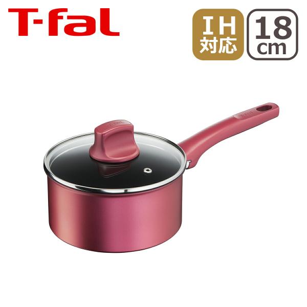 ティファール IHルージュ・アンリミテッド ソースパン 18cm G26223 IH対応 ガス ガス火 直火 兼用 T-fal