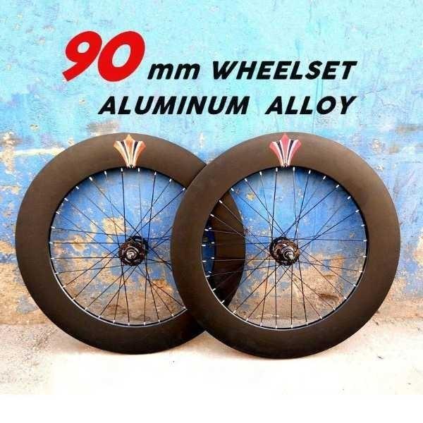 固定ギアピスト90ミリメートル車輪アルミ合金ホイールセット 