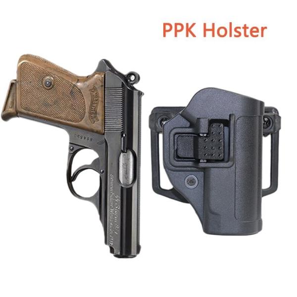 ワルサーPPK用ホルスター ロック式 サバゲーポリマー製 ベルト