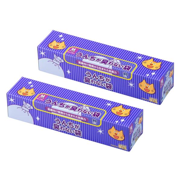 他サイト： 驚異の防臭袋 BOS (ボス) うんちが臭わない袋 2個セット 猫用うんち処理袋袋カラー：ブルー (Mサイズ 90枚入)販売元をご確認くださの商品画像