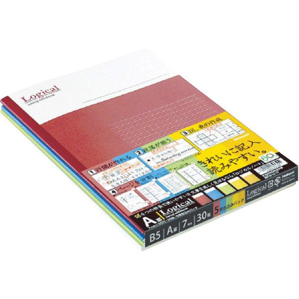 他サイト： ナカバヤシ ノーB501Aー5P スイング・ロジカルノート B5サイズA罫 5冊ハの商品画像