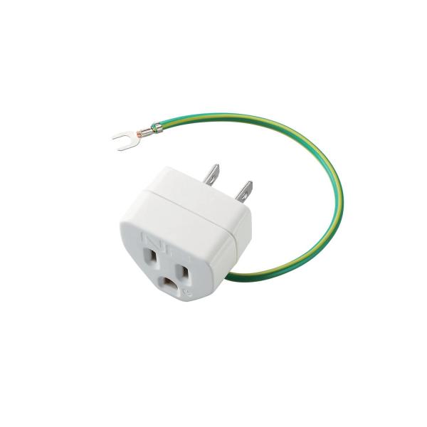 他サイト： エレコム(ELECOM) ELECOM OA雷アダプタ テレビ用 3ピン→2ピン 雷サージ・ノイズ対策機能付 T-H32Nの商品画像